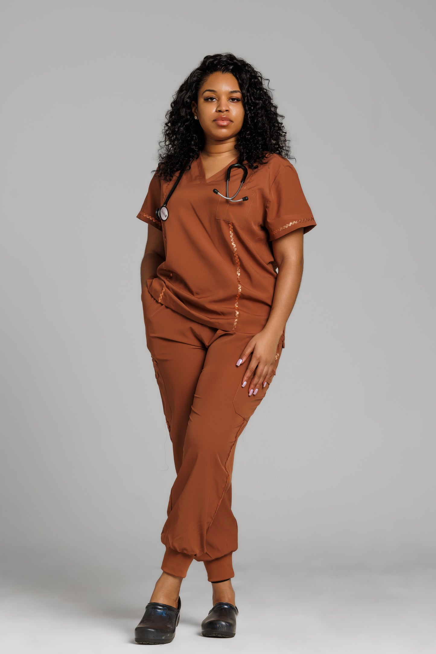 Medical Scrub Female  coffee brown