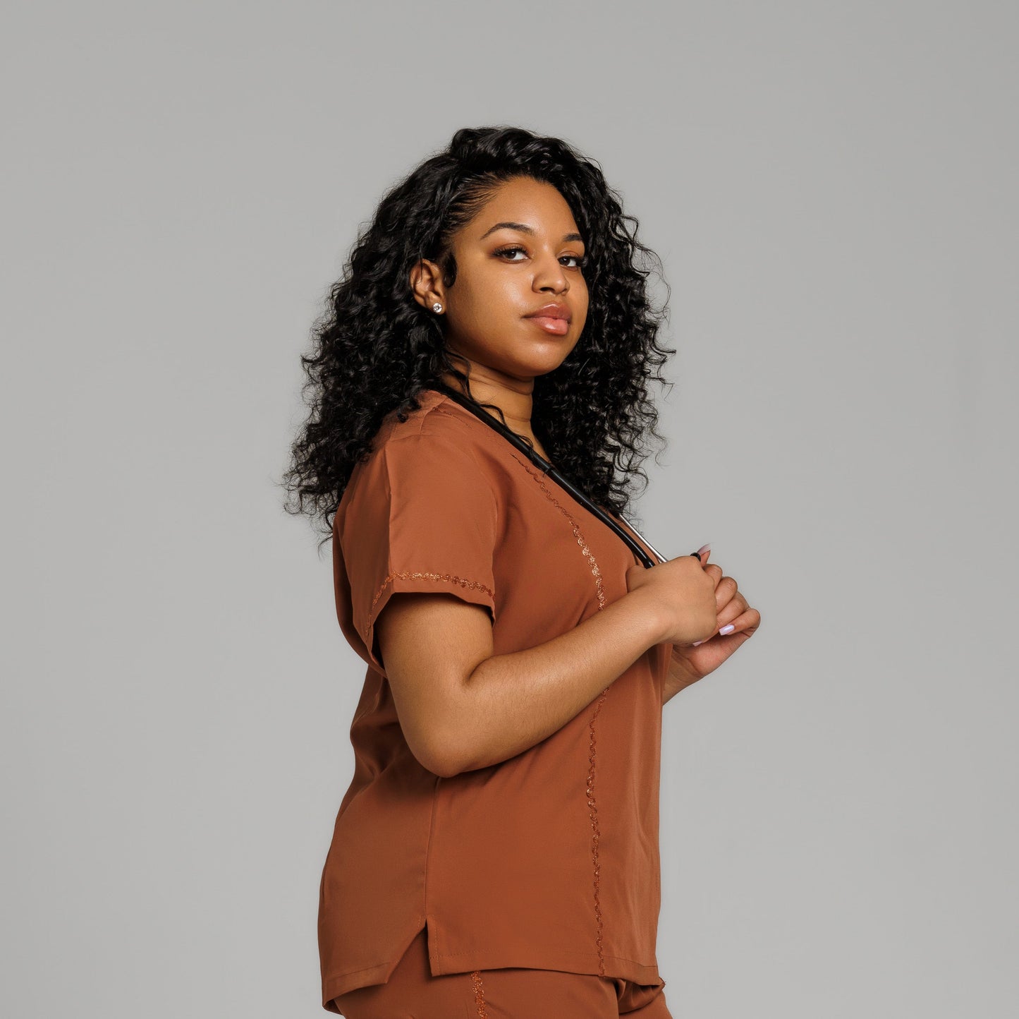 Medical Scrub Female  coffee brown