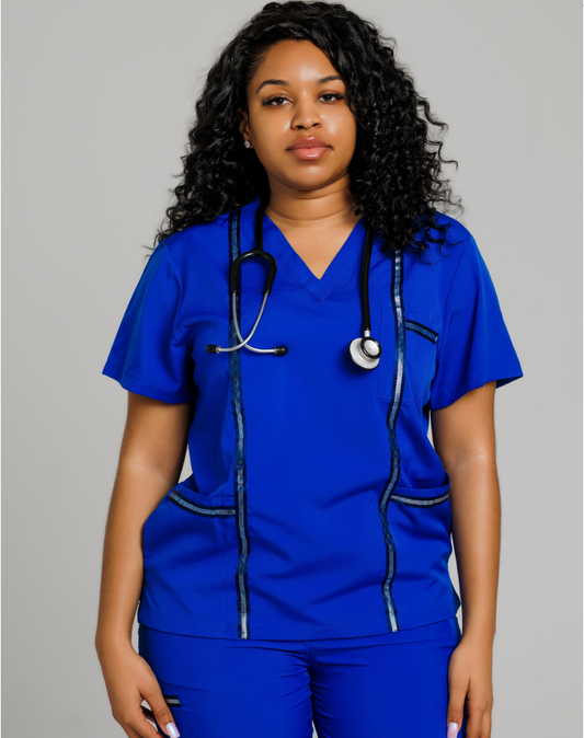 Cotton Scrubs – Soft, Breathable & Perfect for Long Shifts Bright blue